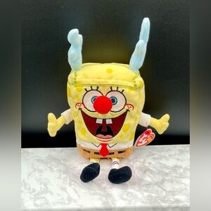 TY SpongeBob SquarePants Sleight Ride Christmas Reindeer 2004 Plush Toy